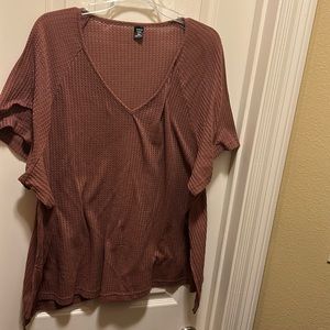 Mauve SHEIN waffle tunic
